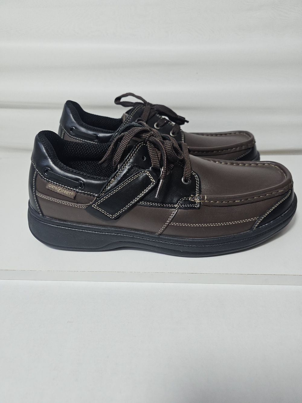 Orthofeet 422 Baton Rouge Brown Leather Boat Shoes Loafers Men's 11.5 D
